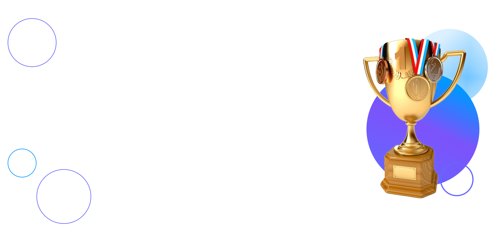 Gold Cup Of The Winner With Gold Silver And Bronze Medals