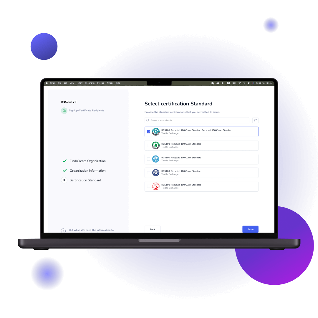 Incert Create organization